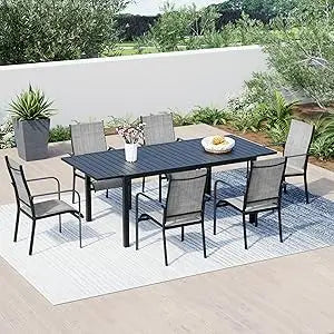 Outdoor Patio Dining Set with All-Weather Rattan and Wood Table Top