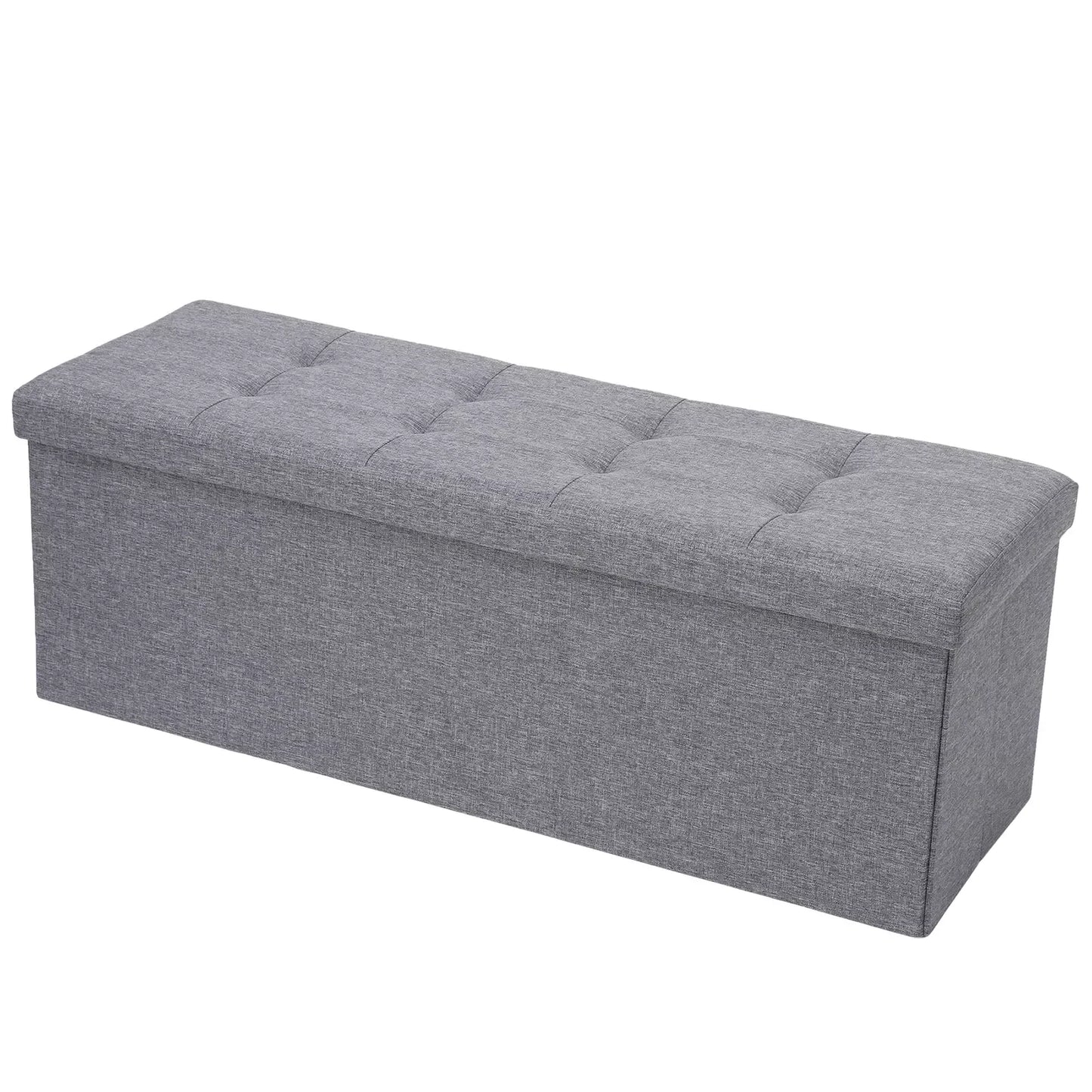 Storage Ottoman Bench Soft Upholstered Foot Rest For Living Room