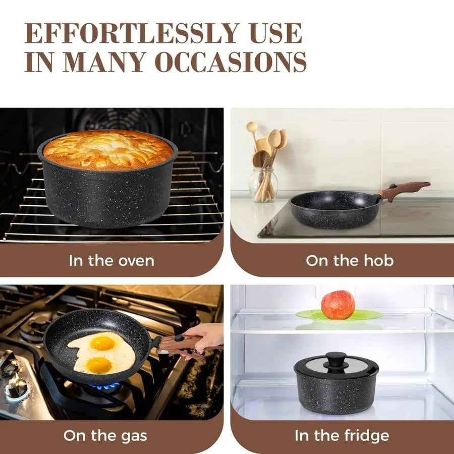 XMSJ Pots and Pans Set Nonstick with Detachable Handles