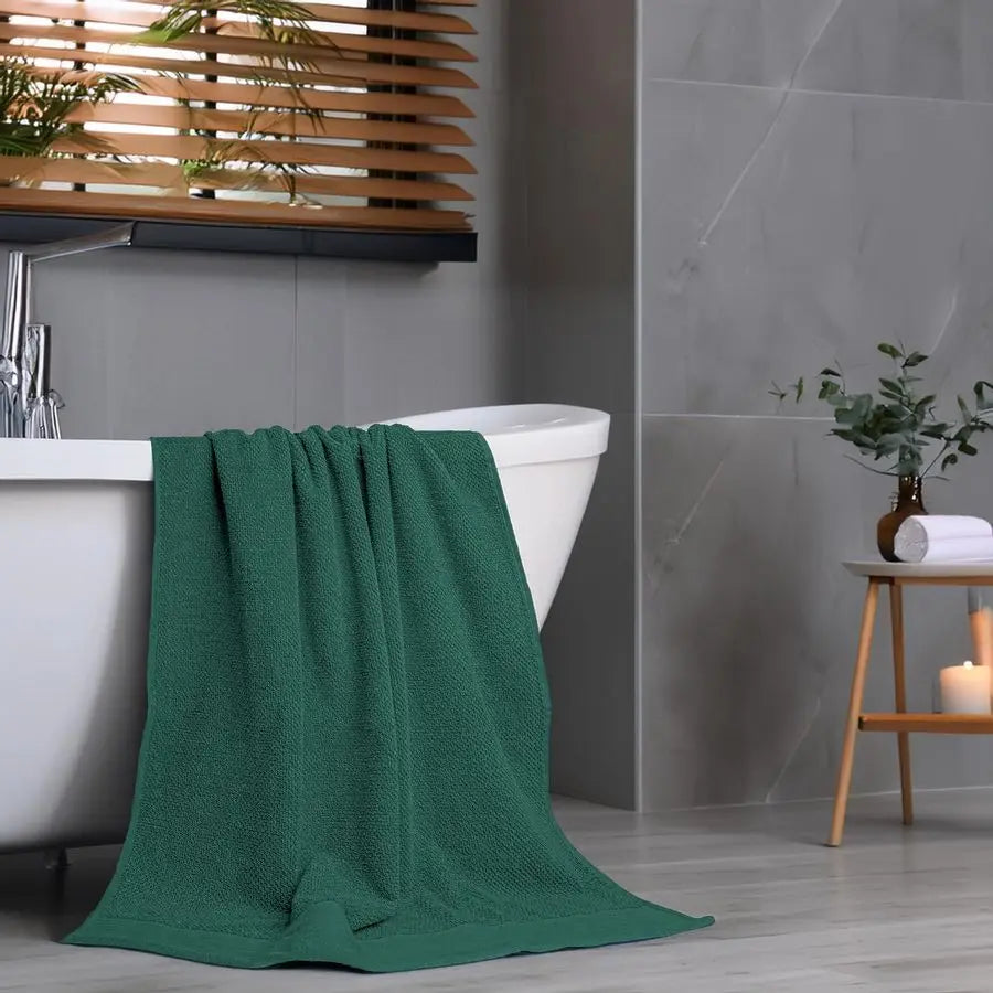 Pack of 8 Popcorn Textured Luxury Towels Set, 2 Extra Large Bath, 2 Hand, 4 Washcloths, 100 Cotton, Plush Hotel Quality, Super A