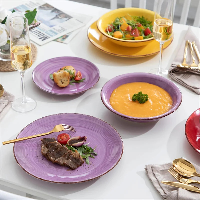Ceramic Dinnerware Set With Assorted Plates And Bowls