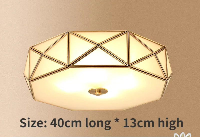 Enerlord LED Ceiling Light Real Brass Frosted Glass Foyer Lamp