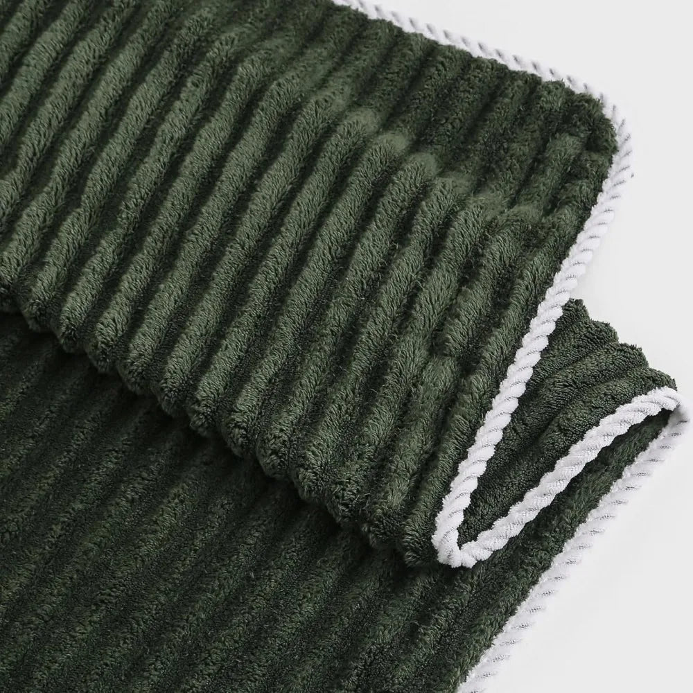 Bath Towel Set Striped Bamboo Fiber Towels Soft Absorbent