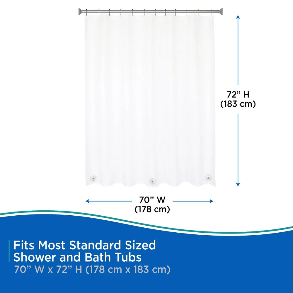 Shower Curtain PEVA Waterproof Eco-Friendly with Metal Rings