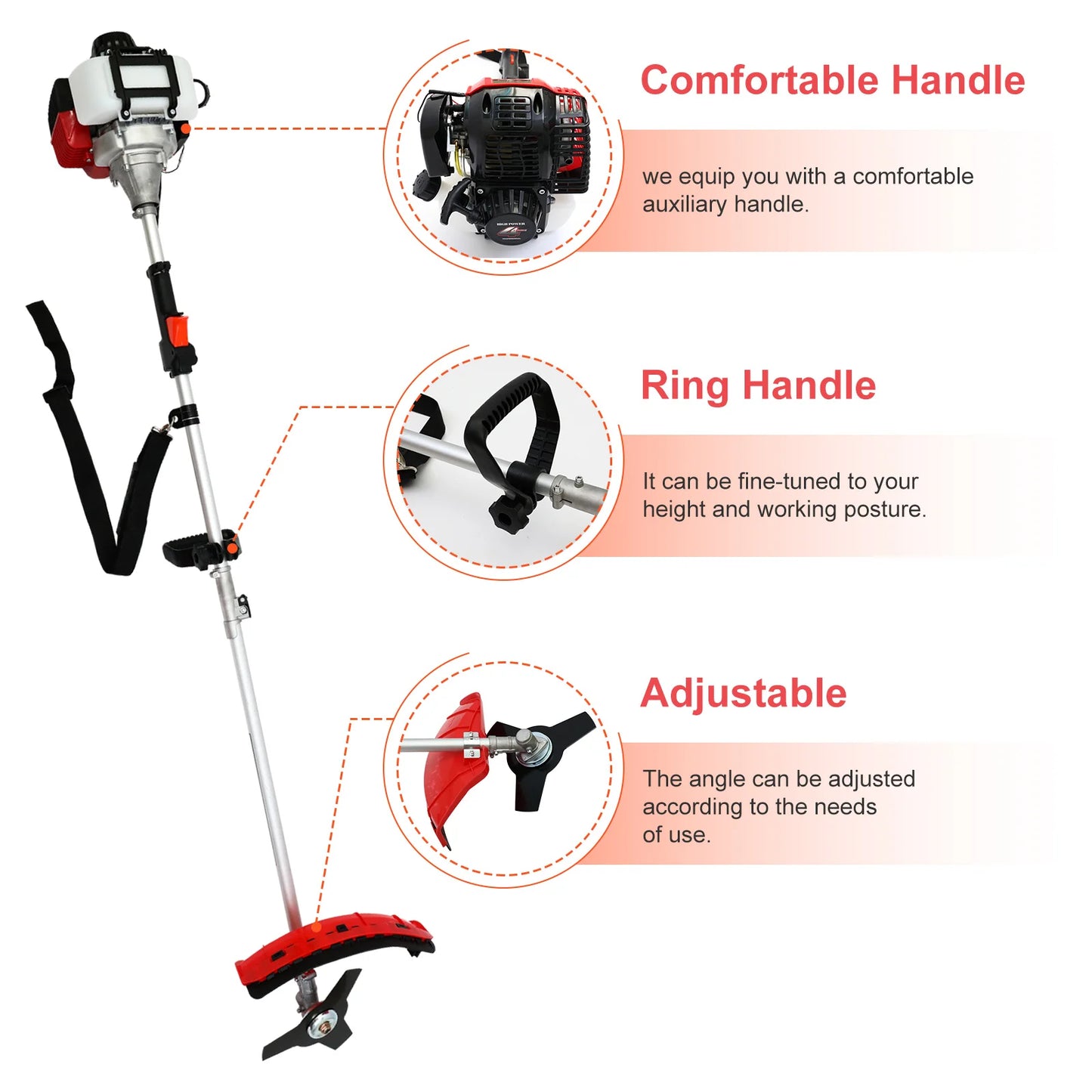 Gas Weed Eater Telescopic Handle for Lawn Maintenance