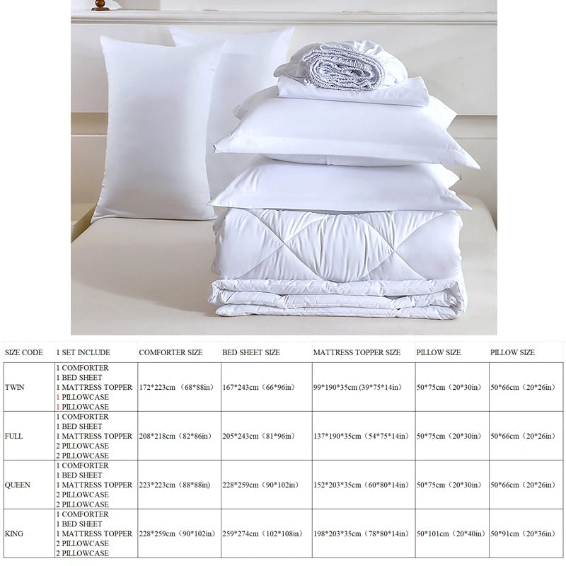 EasYum Bedding Set 7-Piece Brushed 100% Polyester Solid