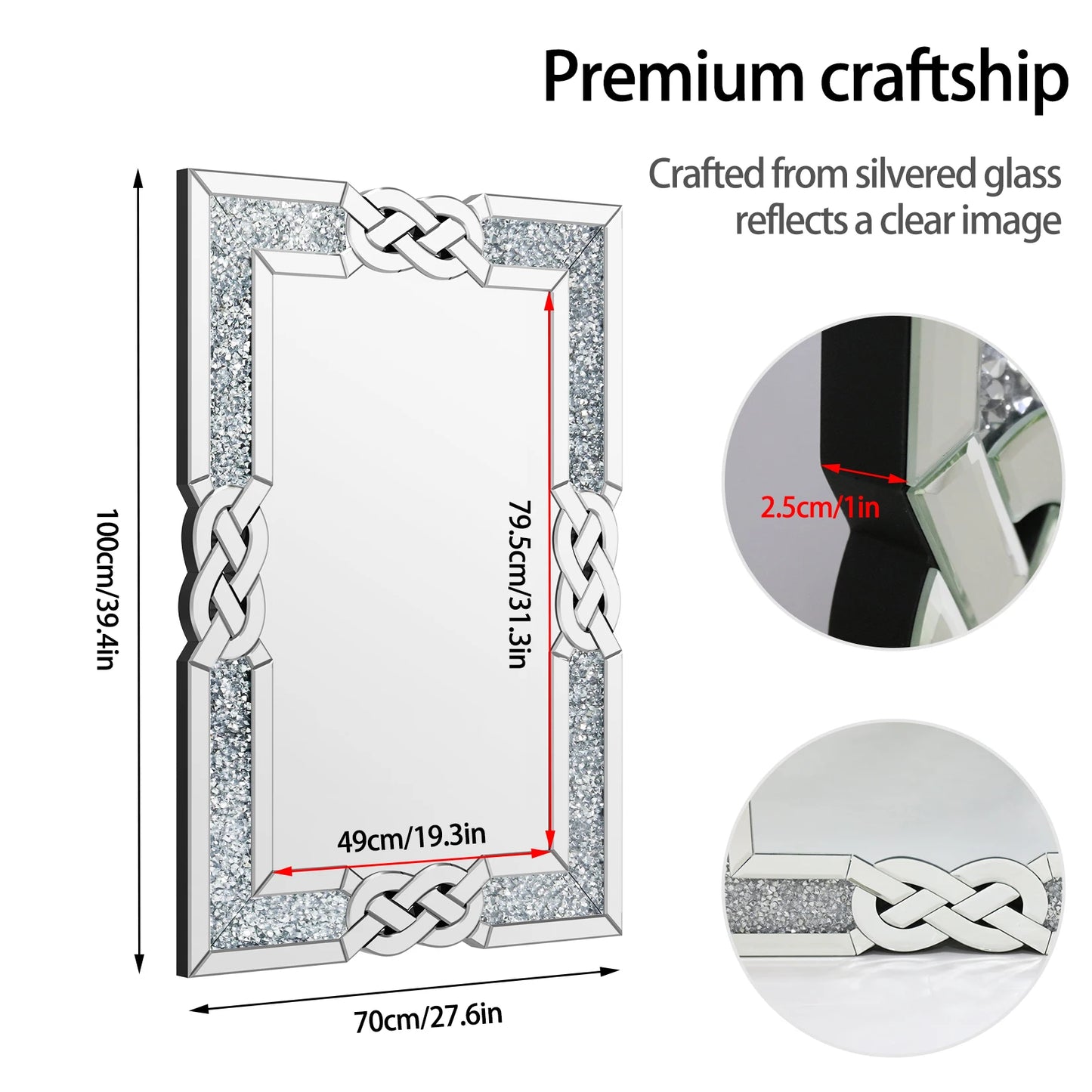 Mirror Crystal Vanity Wall Hanging Decorative Mirror