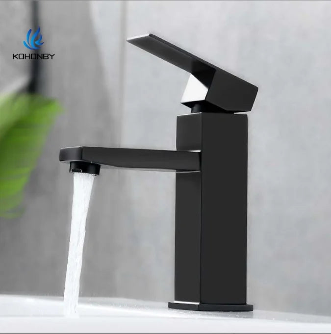 Faucet 304 Stainless Steel Square Deck Mounted Hot and Cold