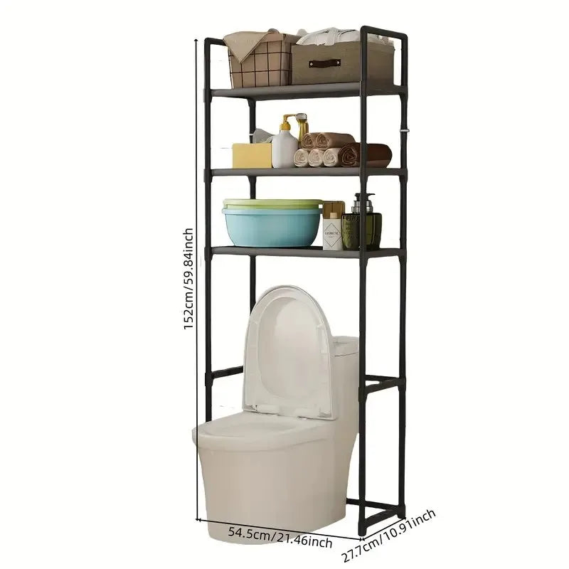 Over-Toilet Storage Rack Three-Tier Metal Freestanding