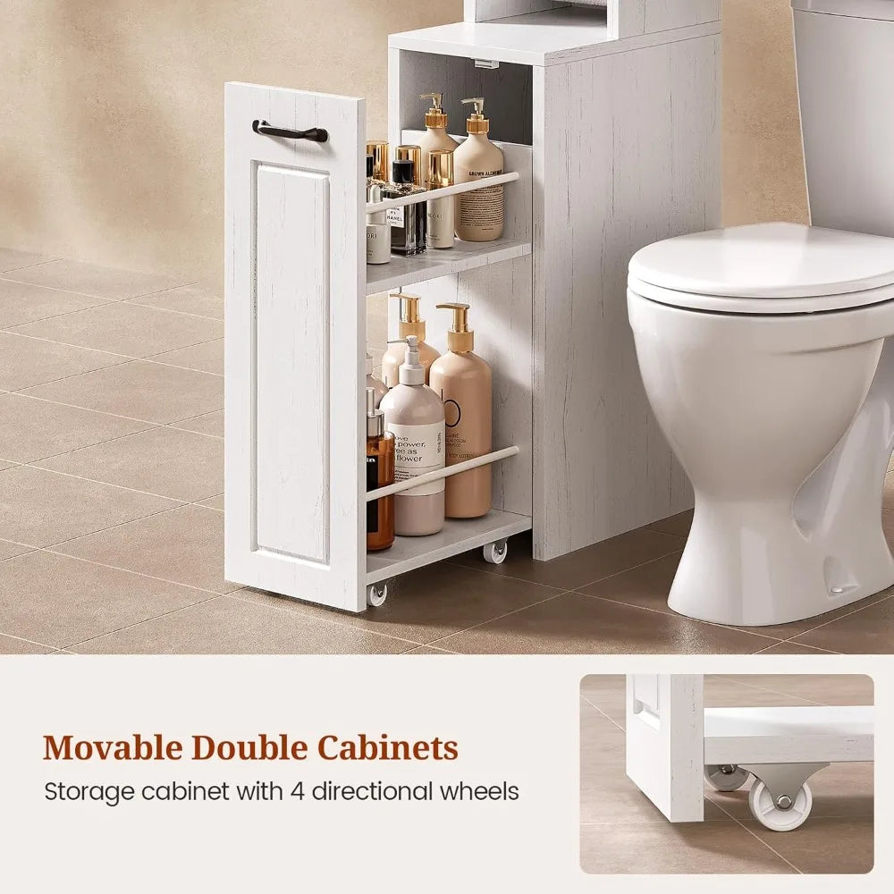 Over-Toilet Storage Cabinet With Pulley For Bathroom Organization