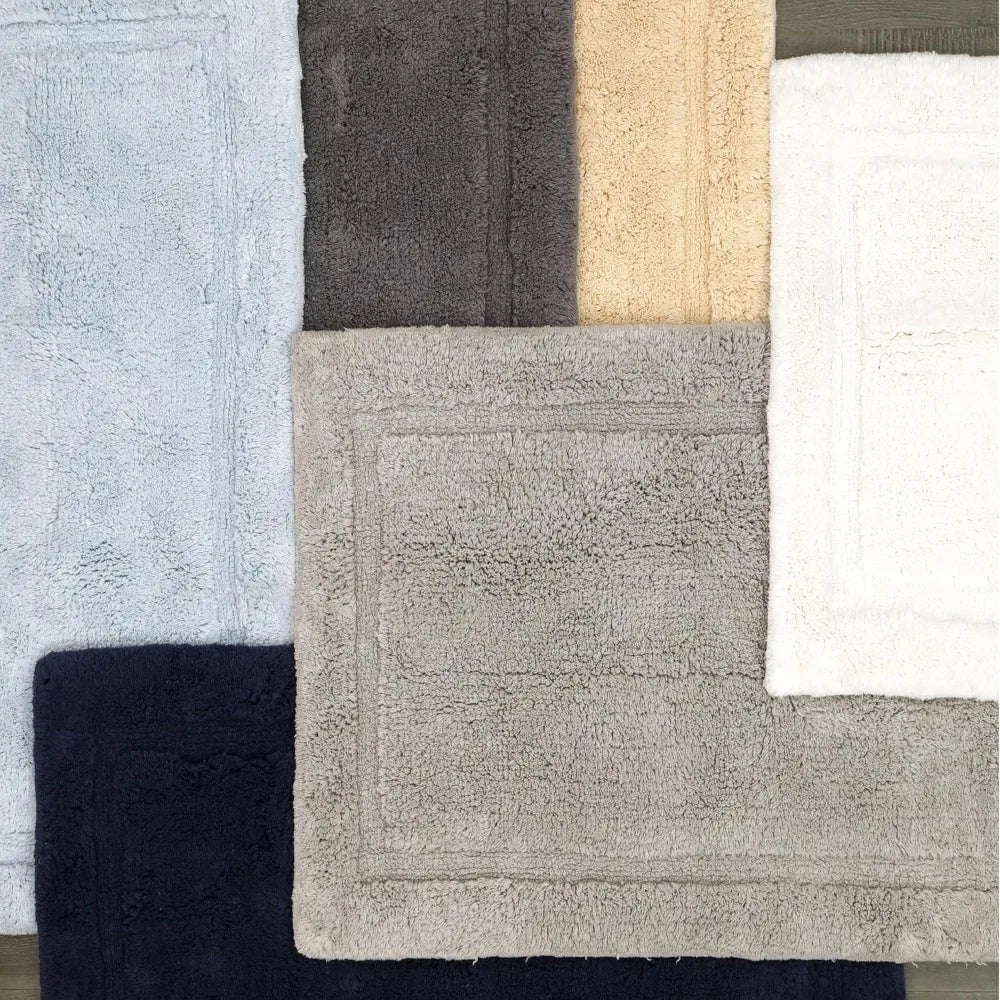 Bath Mat Set Cotton Plush Non Slip 2Piece Luxury Essentials