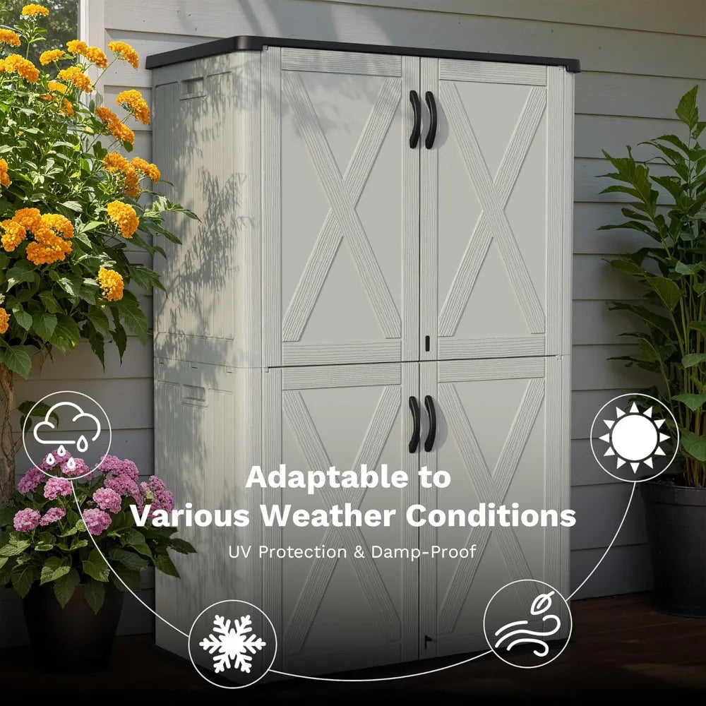 Outdoor Storage Locker Shelfless Plastic Deck Box Waterproof