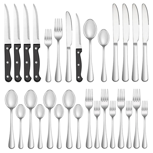 NONEDinnerware 24-Piece Stainless Flatware Set For 4