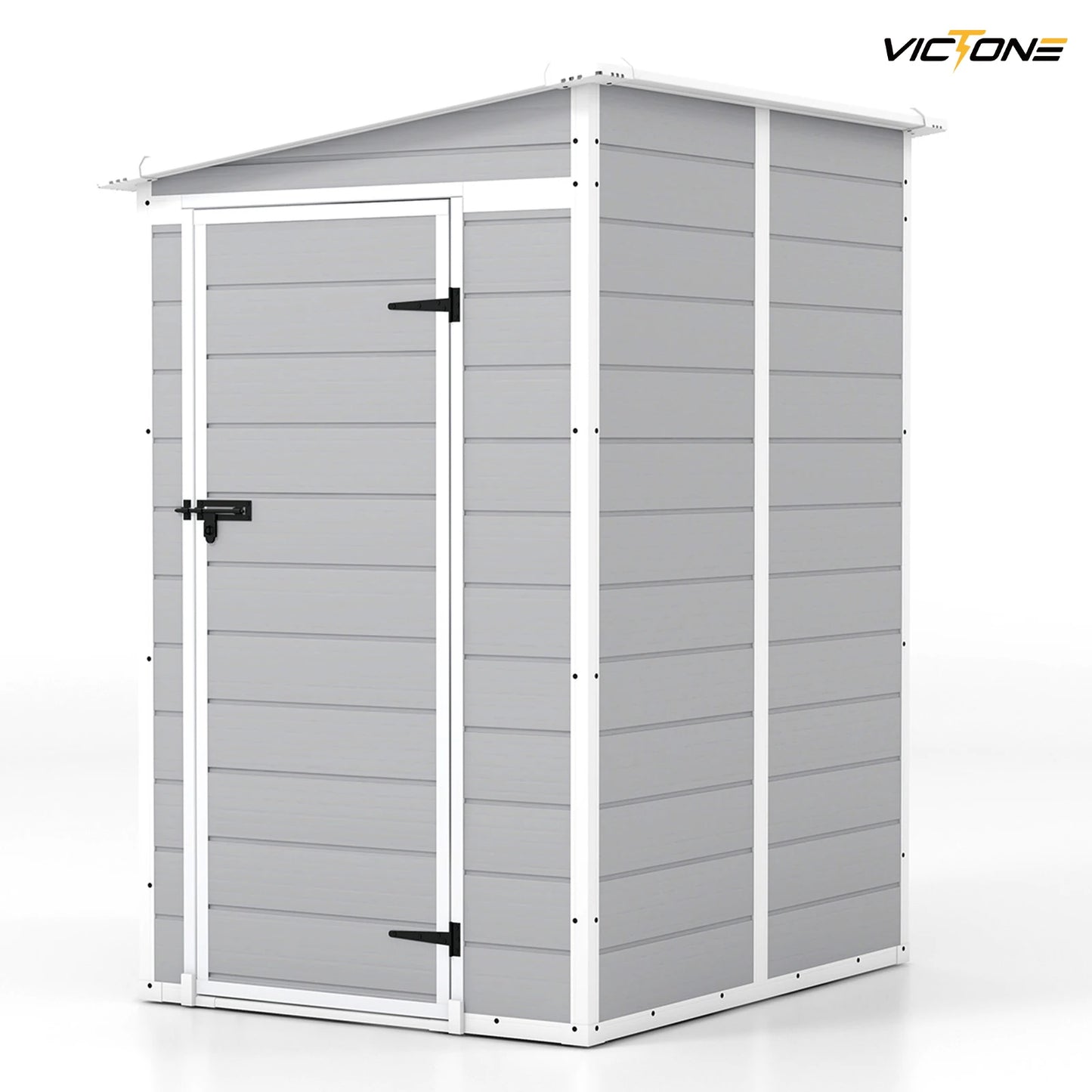 Victone Plastic Outdoor Storage Shed With Floor Lockable Window