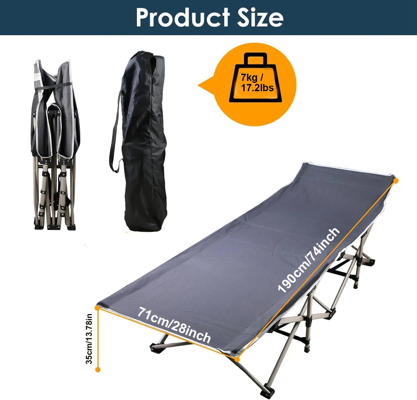 Foldable Portable Bed Outdoor Lounge Chair With Pearl Foam Mattress