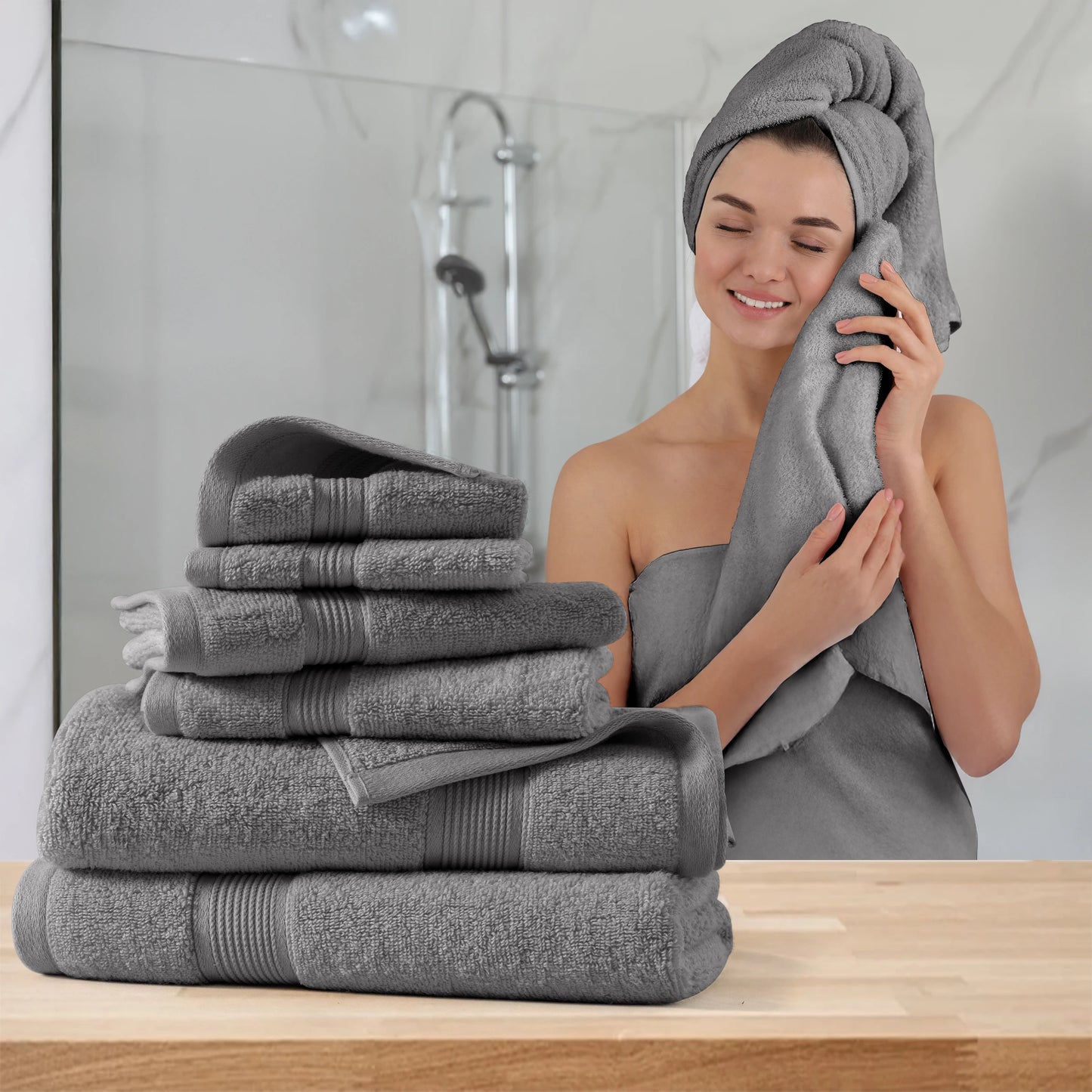 Lux Decor Bath Towel Set 100 Percent Cotton 525 GSM