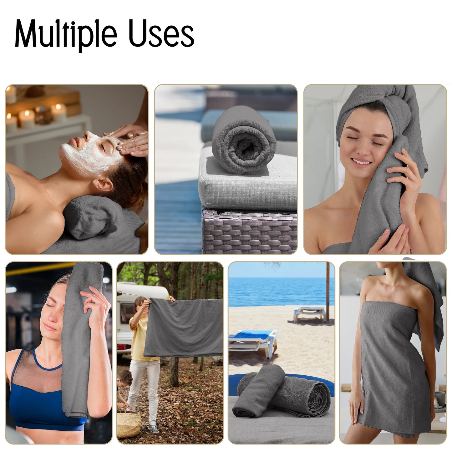 Lux Decor Bath Towel Set 100 Percent Cotton 525 GSM