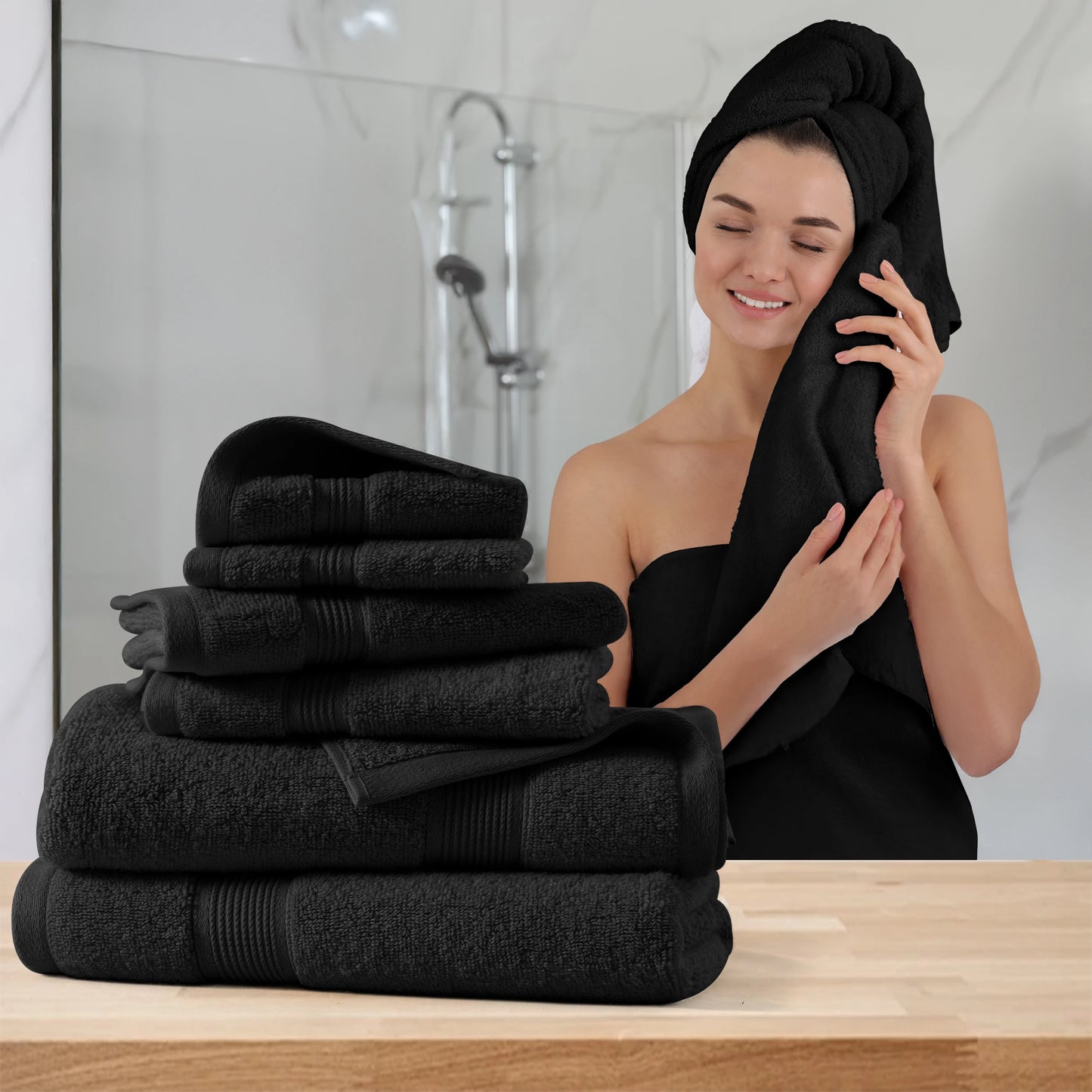 Lux Decor Bath Towel Set 100 Percent Cotton 525 GSM