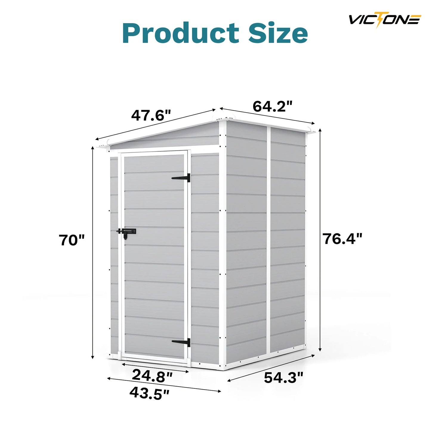Victone Plastic Outdoor Storage Shed With Floor Lockable Window