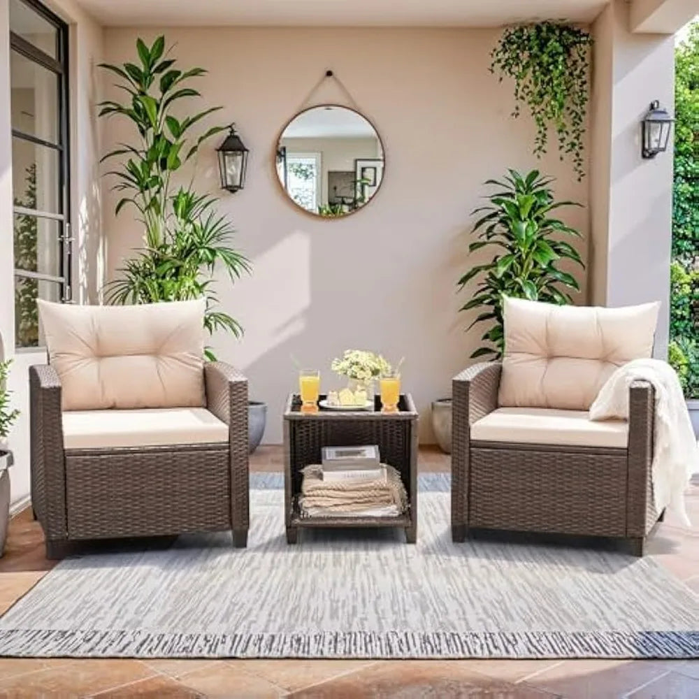 Hign-concerned Patio Furniture Set With Upgraded Comfort PE Rattan