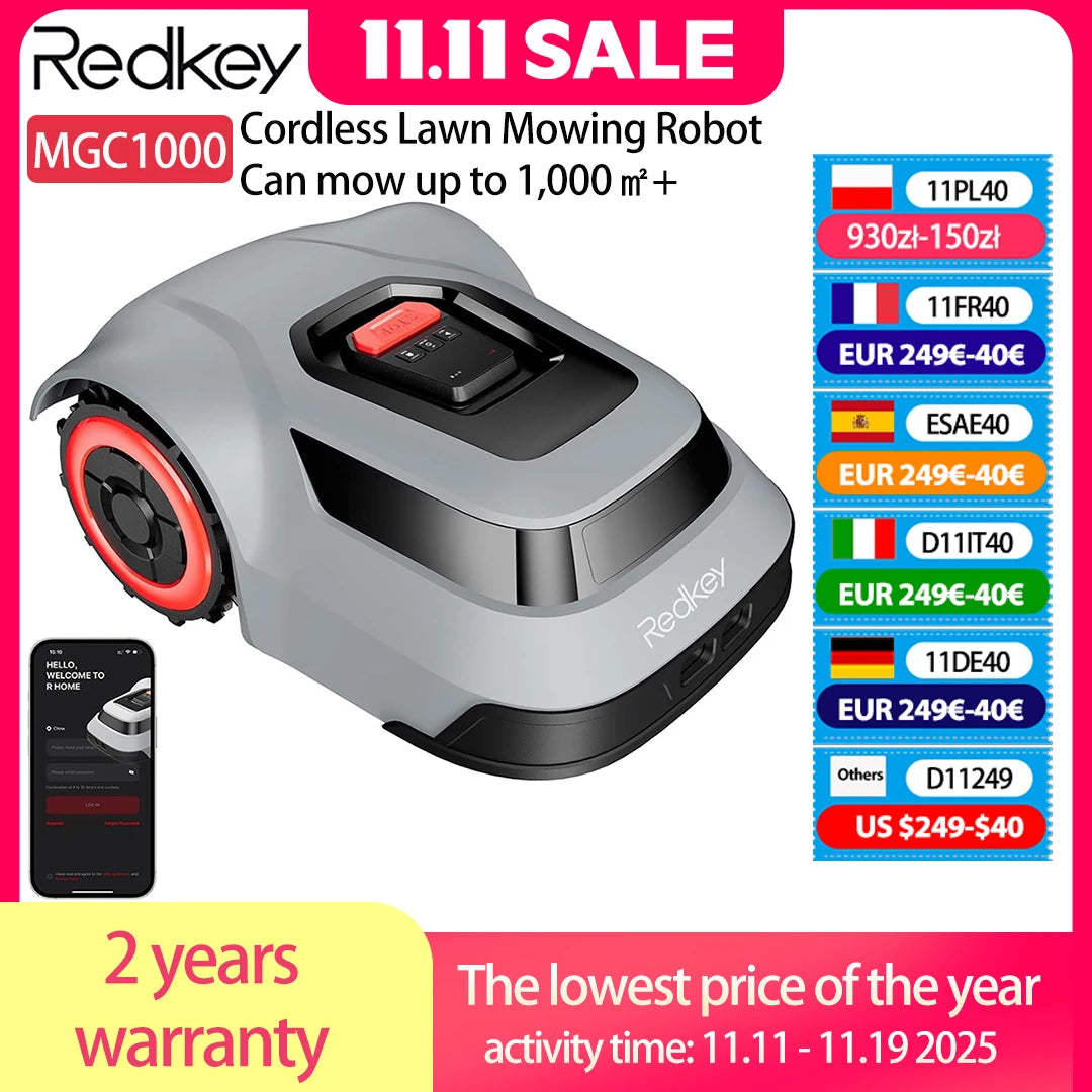 Redkey Robotic Lawn Mower With C-TOF Technology And App Control