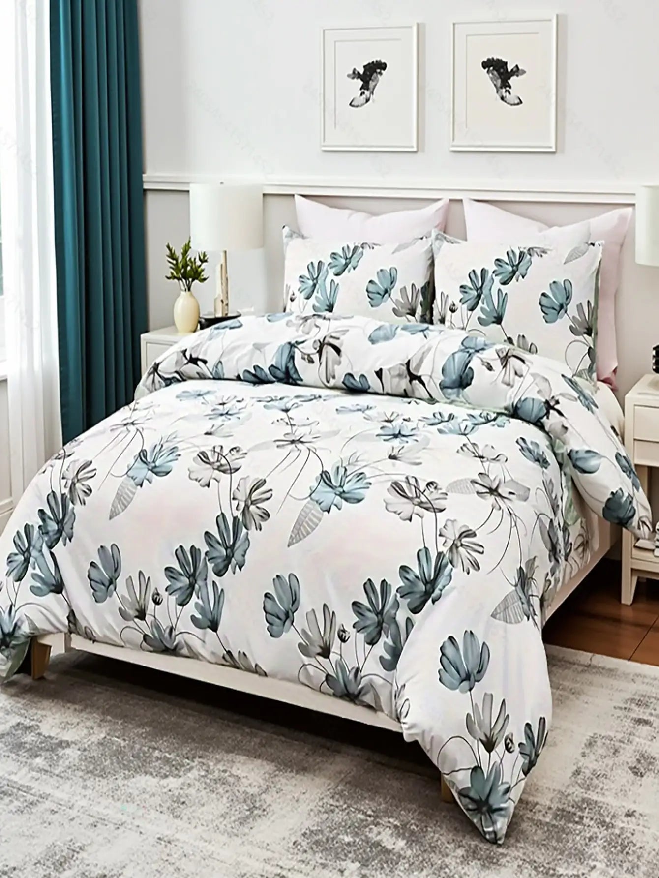 Duvet Set Floral For Dormitory And Apartment Use Home Decor