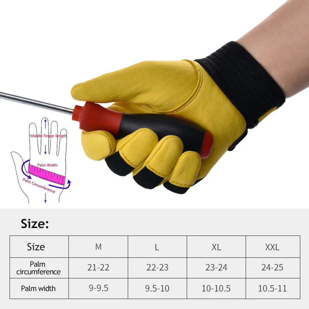 Cowhide Leather Work Gloves Wear Resistant Welding