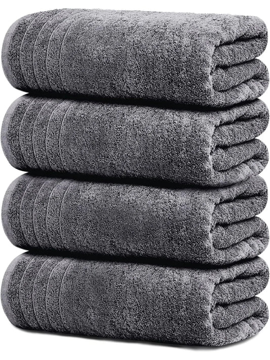 Bath Towels 100 Percent Cotton 4 Pack Bundle Value