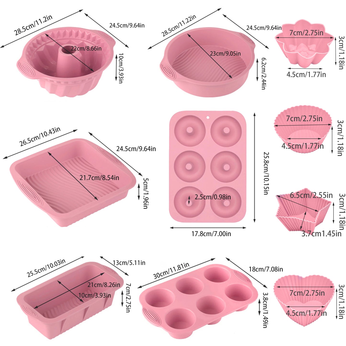 Cake Tools Silicone Baking Tools Set Non-Stick Molds