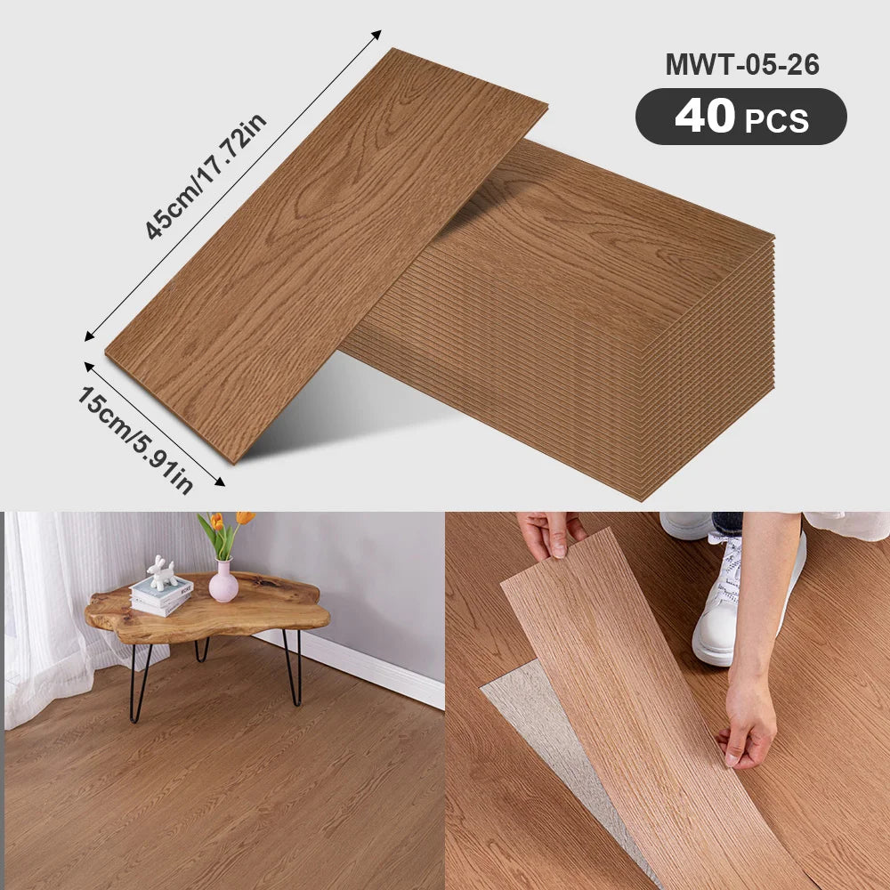 Self-Adhesive Wood Grain Strips Peel-and-Stick Wall Decals