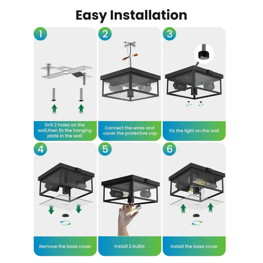 Ceiling Light Motion Sensor Flush Mount Exterior Fixture