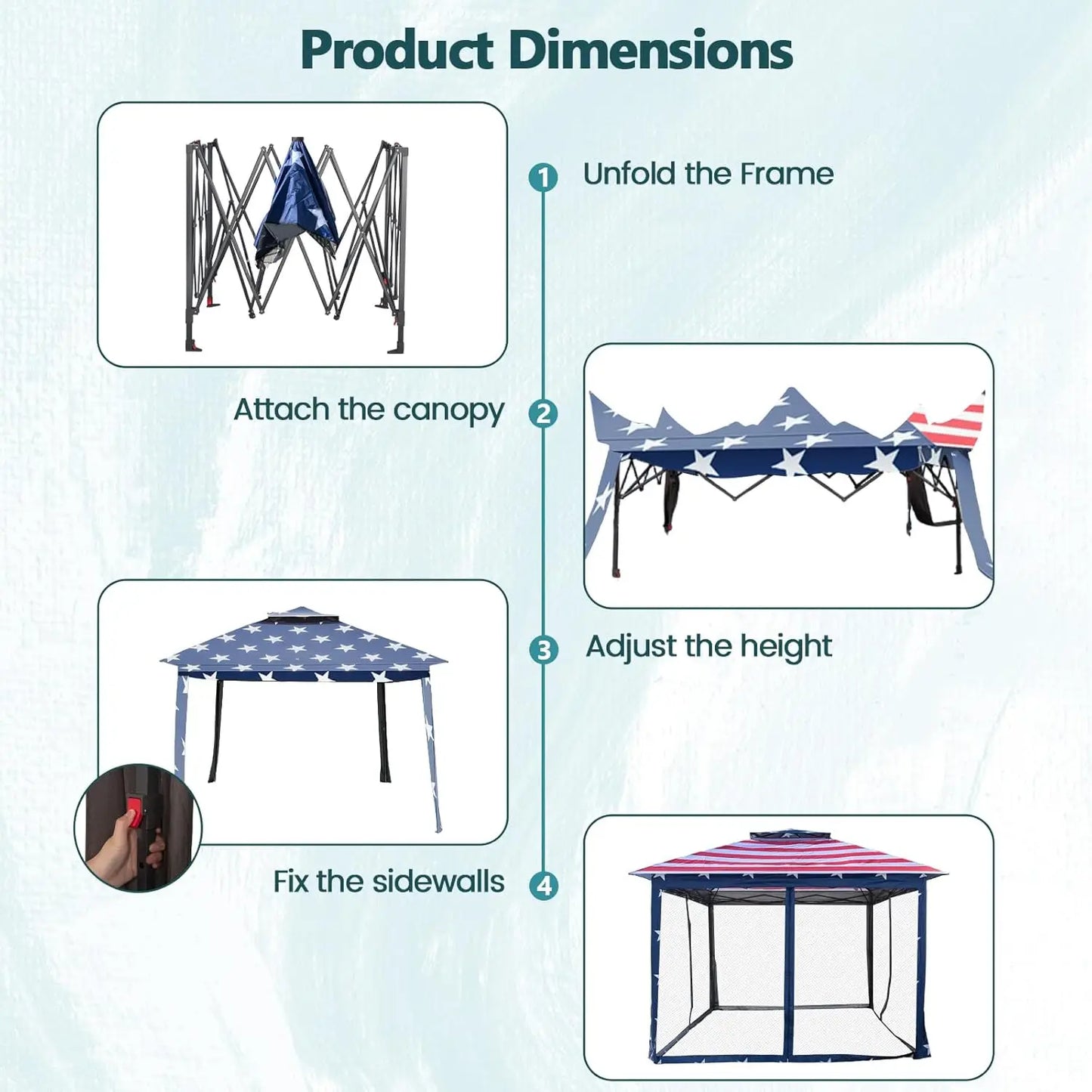 Pop Up Gazebo Portable Mesh Netting Shelter Outdoor