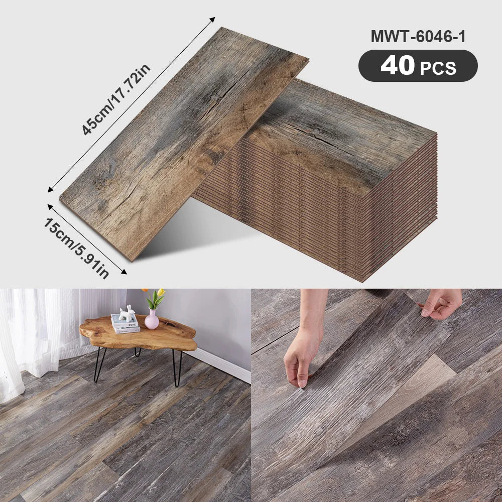Self-Adhesive Wood Grain Strips Peel-and-Stick Wall Decals