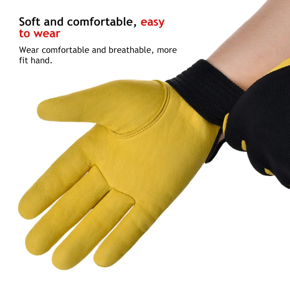 Cowhide Leather Work Gloves Wear Resistant Welding