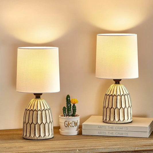 Table Lamps Farmhouse Ceramic Set 2 for Living Room