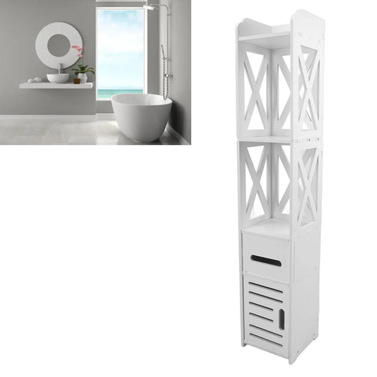 Bathroom Storage Cabinet Slim Corner Organizer With Drawer