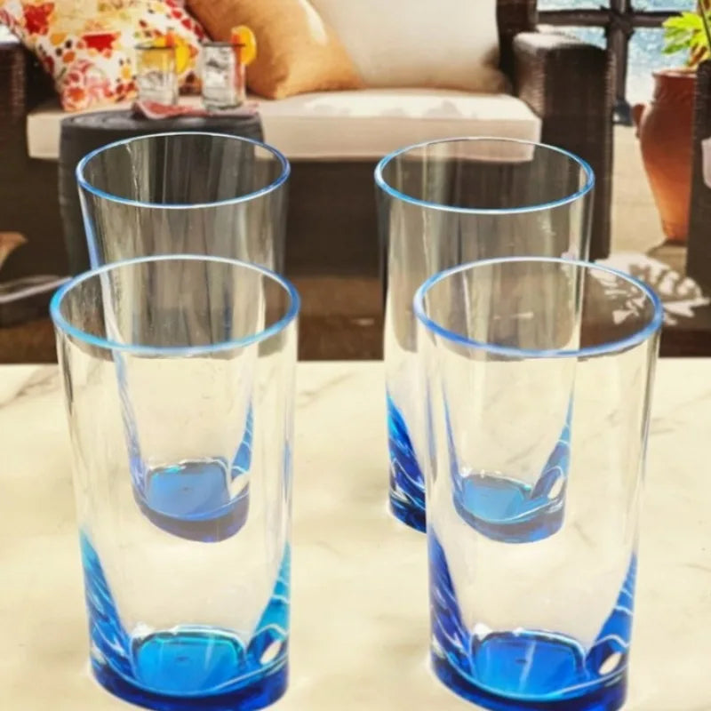 CANYAN Round Transparent Glass Drinking Tumblers for Home Use
