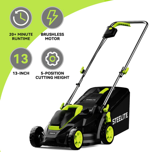 Deli Lawn Mower Cordless Brushless 21V Battery Included