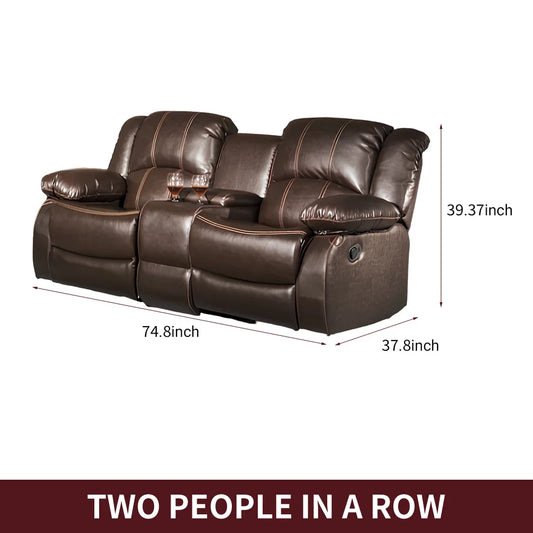 Power Loveseat Recliner Sofa Theater Seating Zero Gravity Console Electric Recliner RV Sofa with Storage Side Living Room