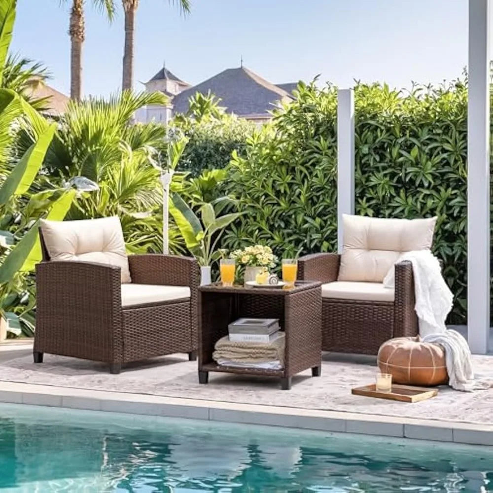 Hign-concerned Patio Furniture Set With Upgraded Comfort PE Rattan