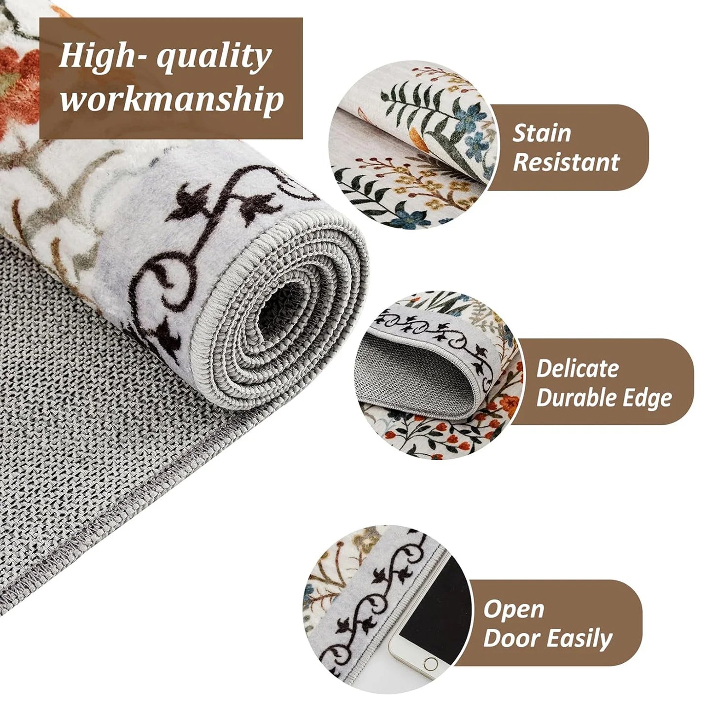 HiMISSH Area Rug Non-Slip