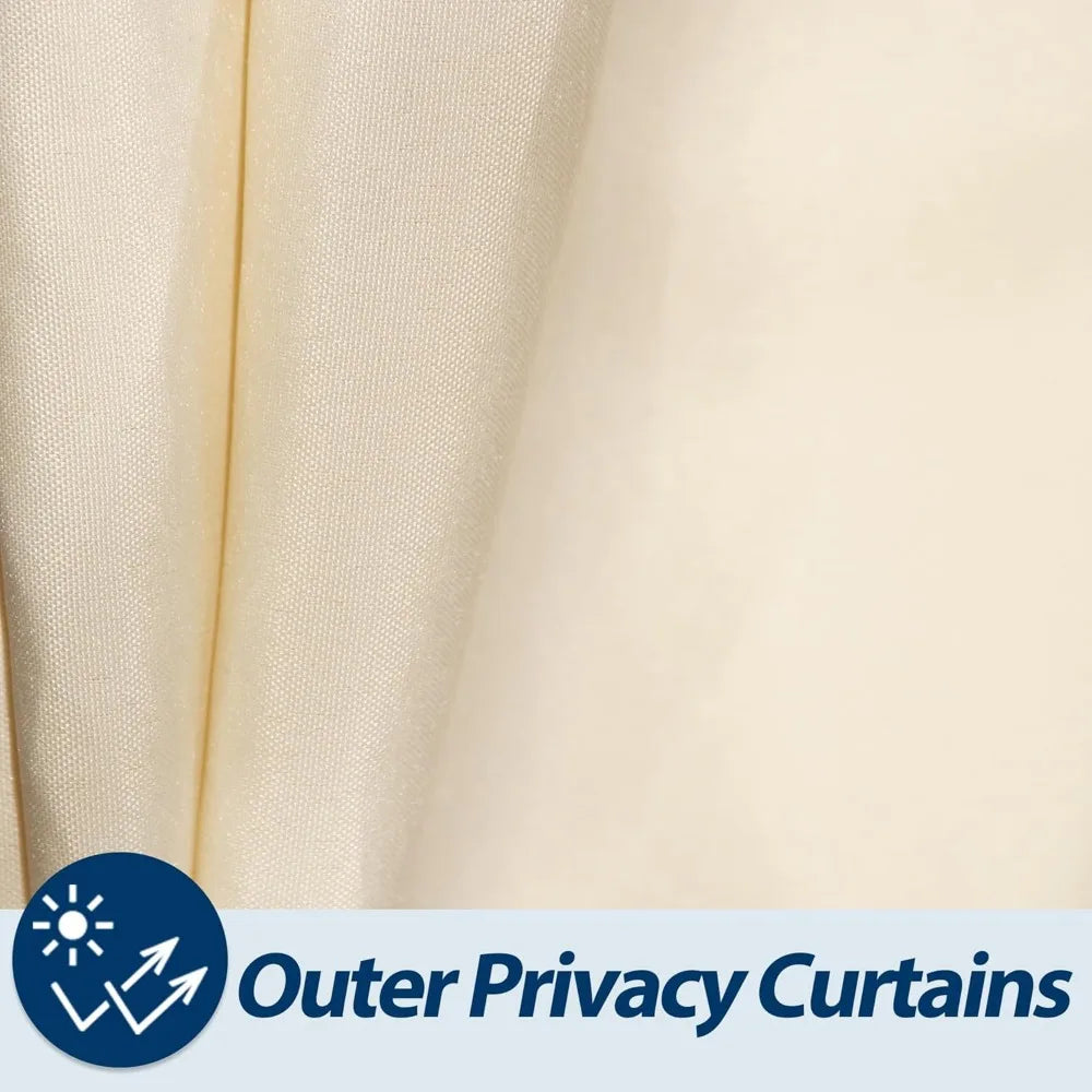 Frame Gazebo With Hardtop Curtains For Weather Protection