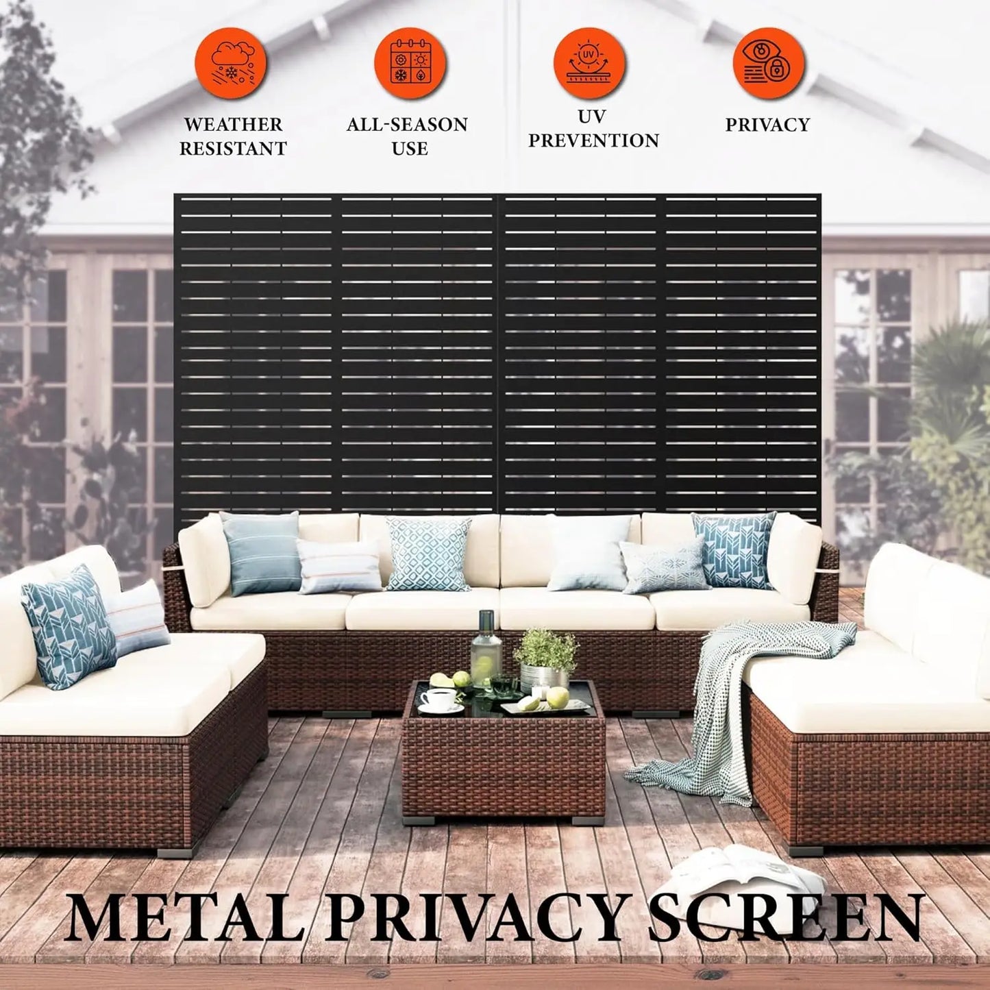 Decorative Garden Privacy Screen with Stand 120x183cm Outdoor Divider Decorative Privacy Panel Fence for Backyard Patio Garden