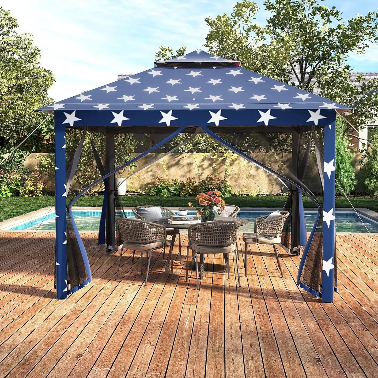 Pop Up Gazebo Portable Mesh Netting Shelter Outdoor