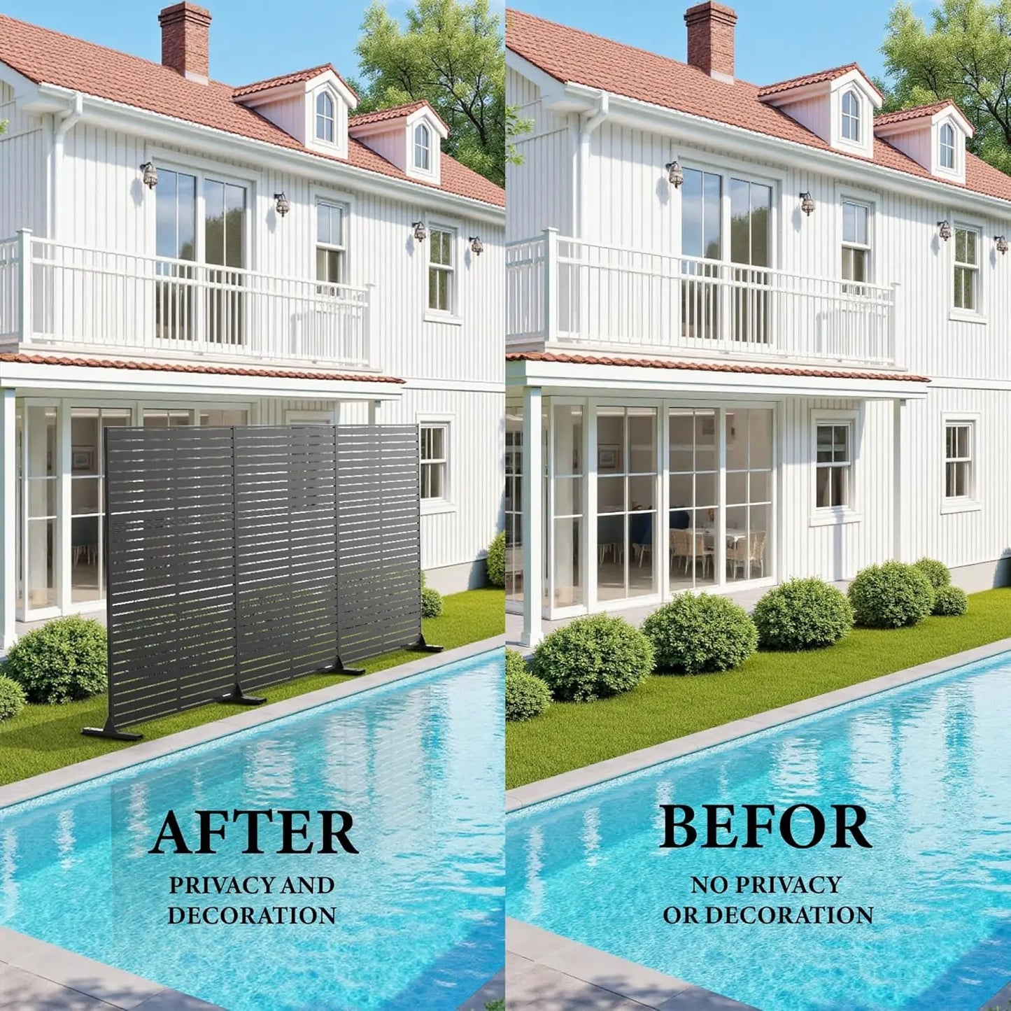 Decorative Garden Privacy Screen with Stand 120x183cm Outdoor Divider Decorative Privacy Panel Fence for Backyard Patio Garden