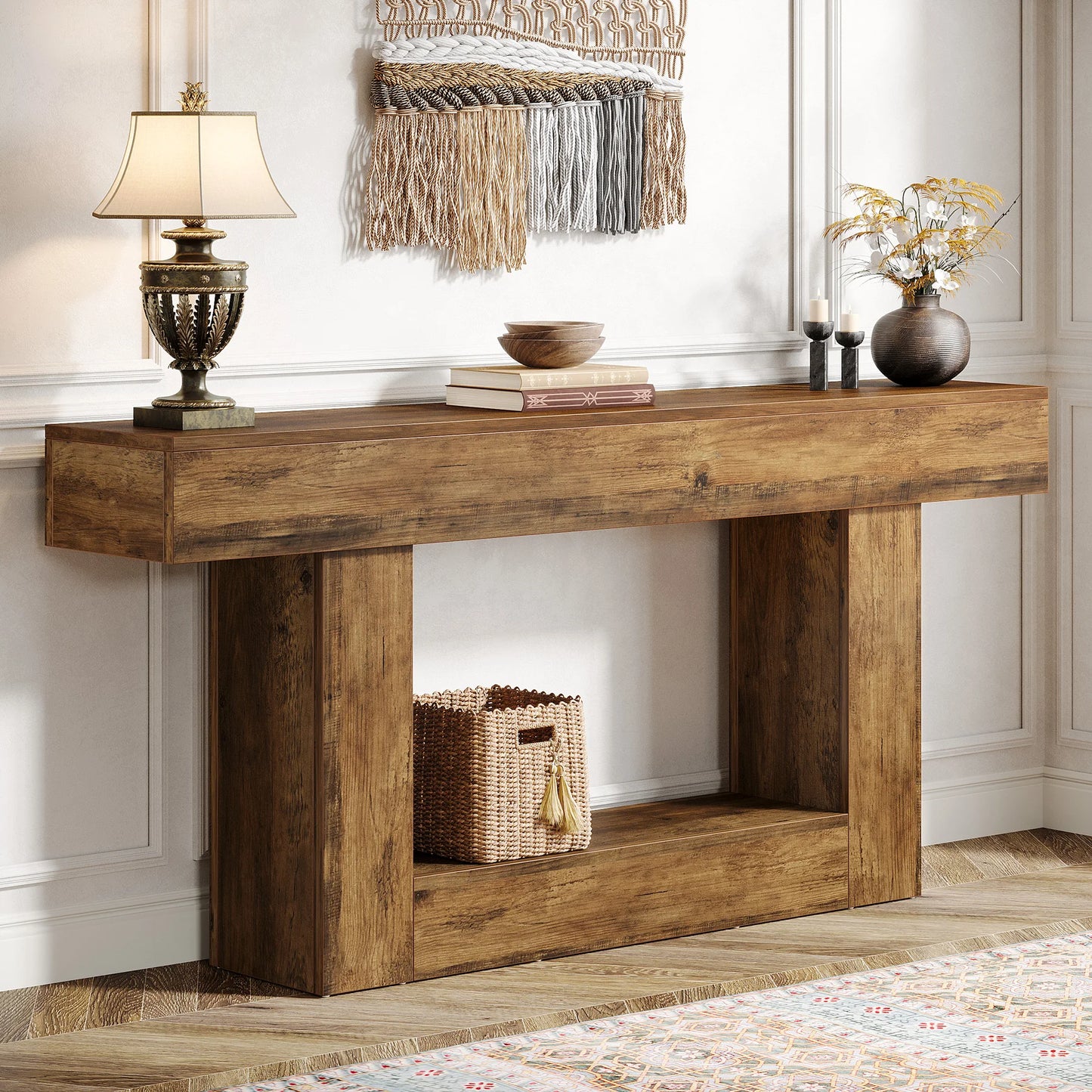 Tribesigns Console Table Farmhouse-Style Entryway Table