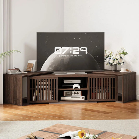 IRONCK TV Stand Adjustable With Open Storage Shelves