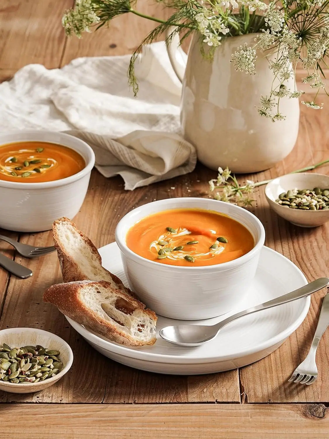 Stoneware Dinnerware Set Microwave Safe Everyday Use