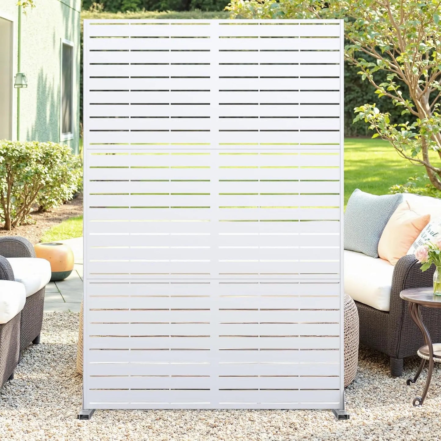 Decorative Garden Privacy Screen with Stand 120x183cm Outdoor Divider Decorative Privacy Panel Fence for Backyard Patio Garden