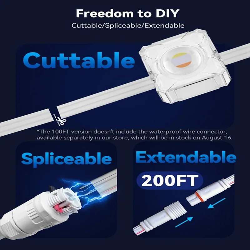 MIMIRG Outdoor RGBIC LED String Lights with App Control